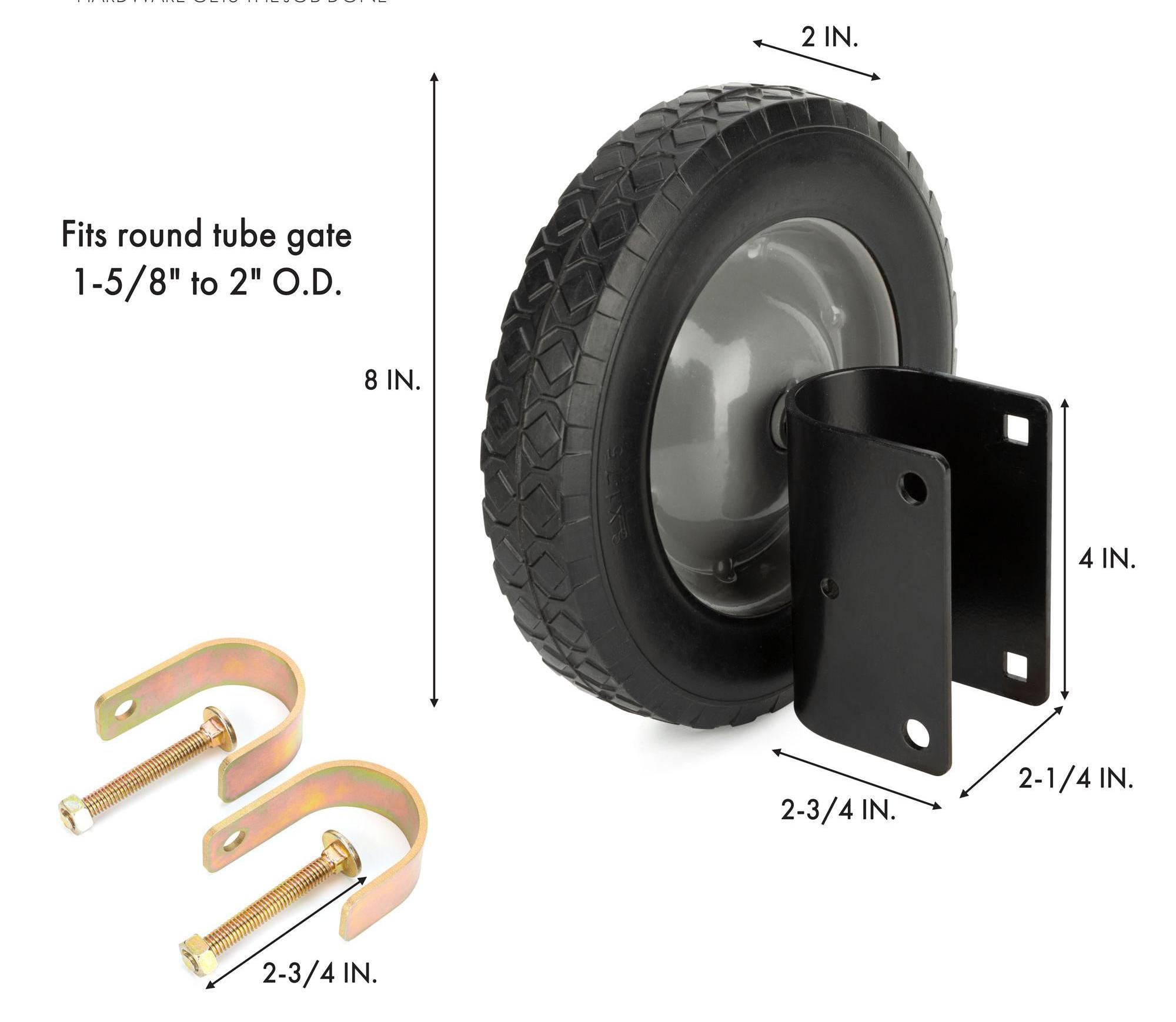 HILLMASTER  Heavy Duty steel Gate Helper Support Wheel Side Mount for Swing Gate Metal Tube Fence Chain link gate