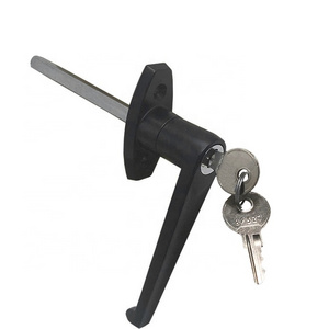 China Manufacturer Easy Install Black Zinc Alloy Garden Shed Door Handle Lock Kits With Key