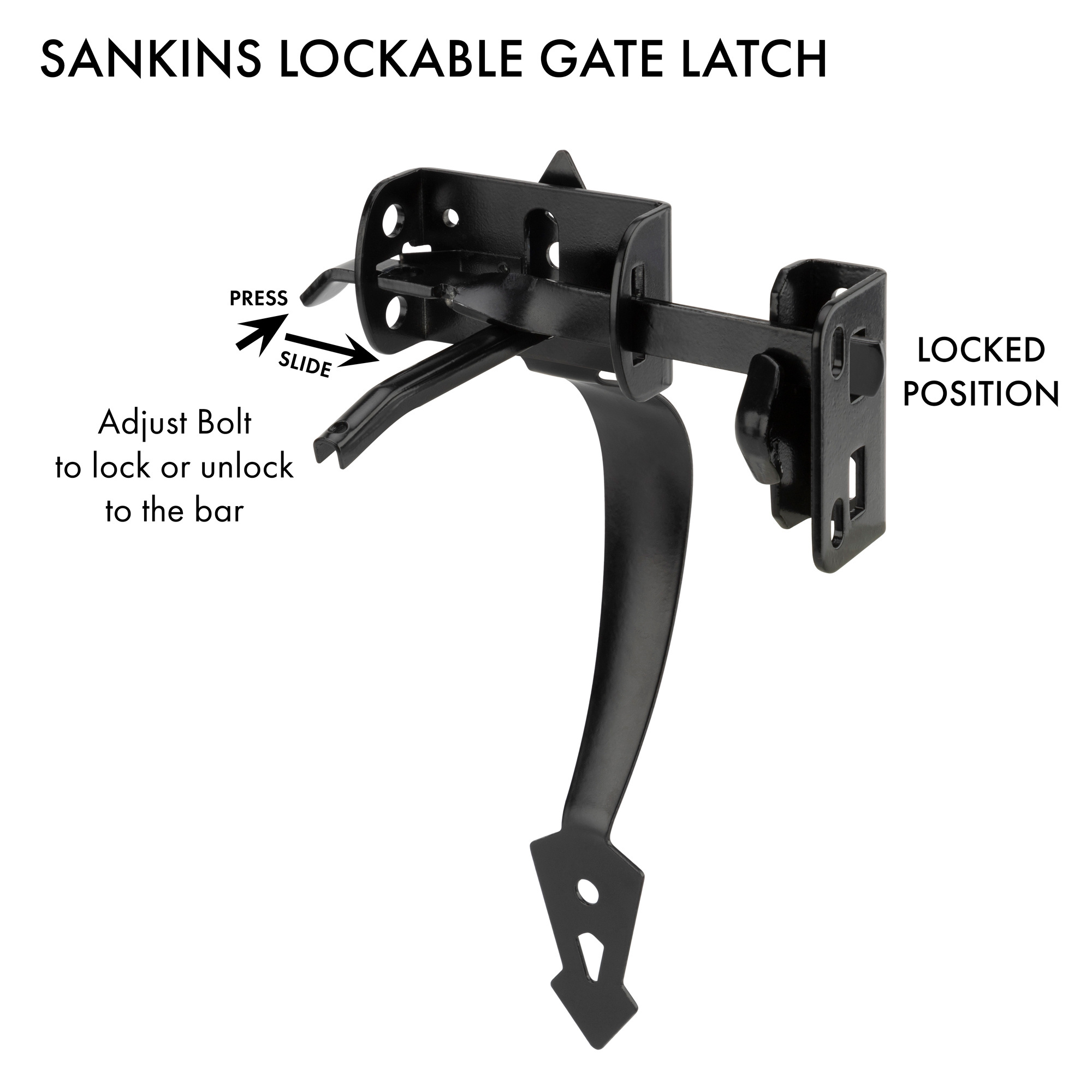 Gate Latch for Wooden Fence Heavy Duty Self Locking Latches with Handle Thumb Latch Hardware