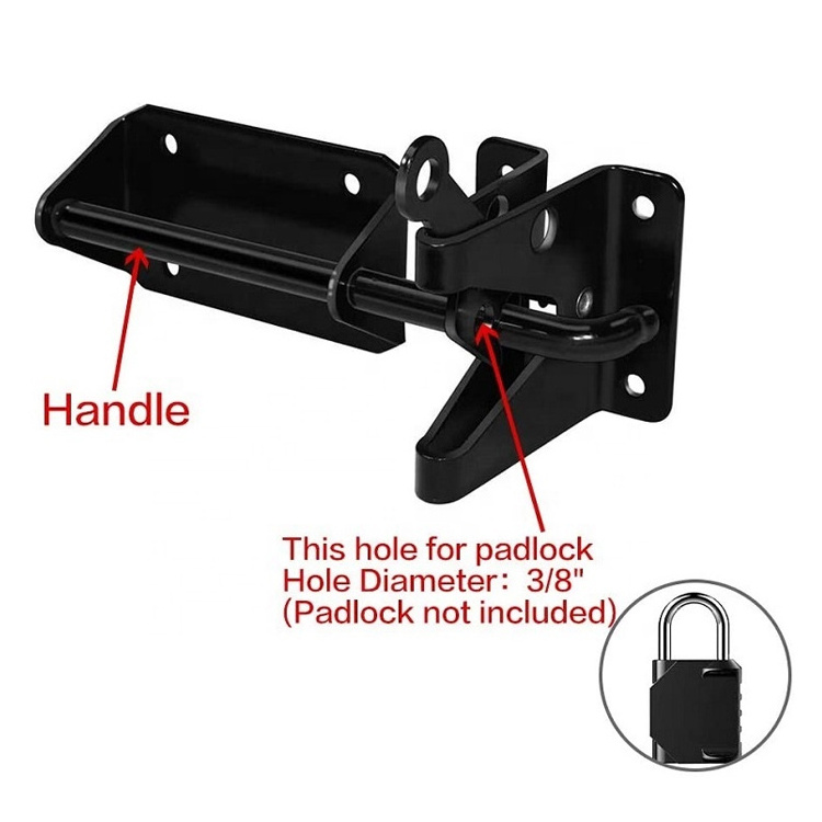 HILLMASTER Heavy Duty Automatic Gate Latch for Wooden Fences Metal Gates Vinyl Fence