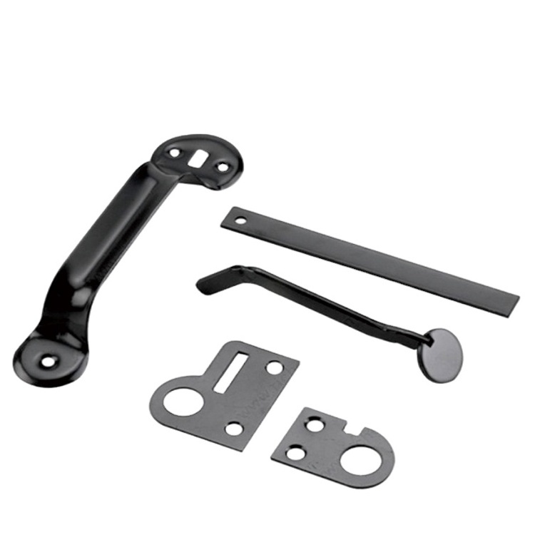 Black Galvanized Steel Thumb Hardware Gate Latch