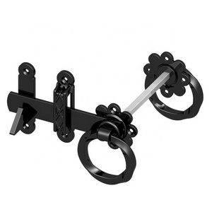 HILLMASTER Self Locking Automatic Gravity Black Twisted Ring Gate Latch