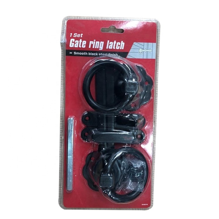 HILLMASTER Self Locking Automatic Gravity Black Twisted Ring Gate Latch