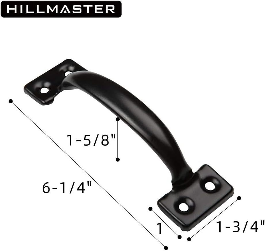 HILLMASTER Heavy Duty Gate Hardware Kit with Self Locking Gate Latch 2 PCS 6inch T-Hinges 1 PC 6.5inch Gate Handle