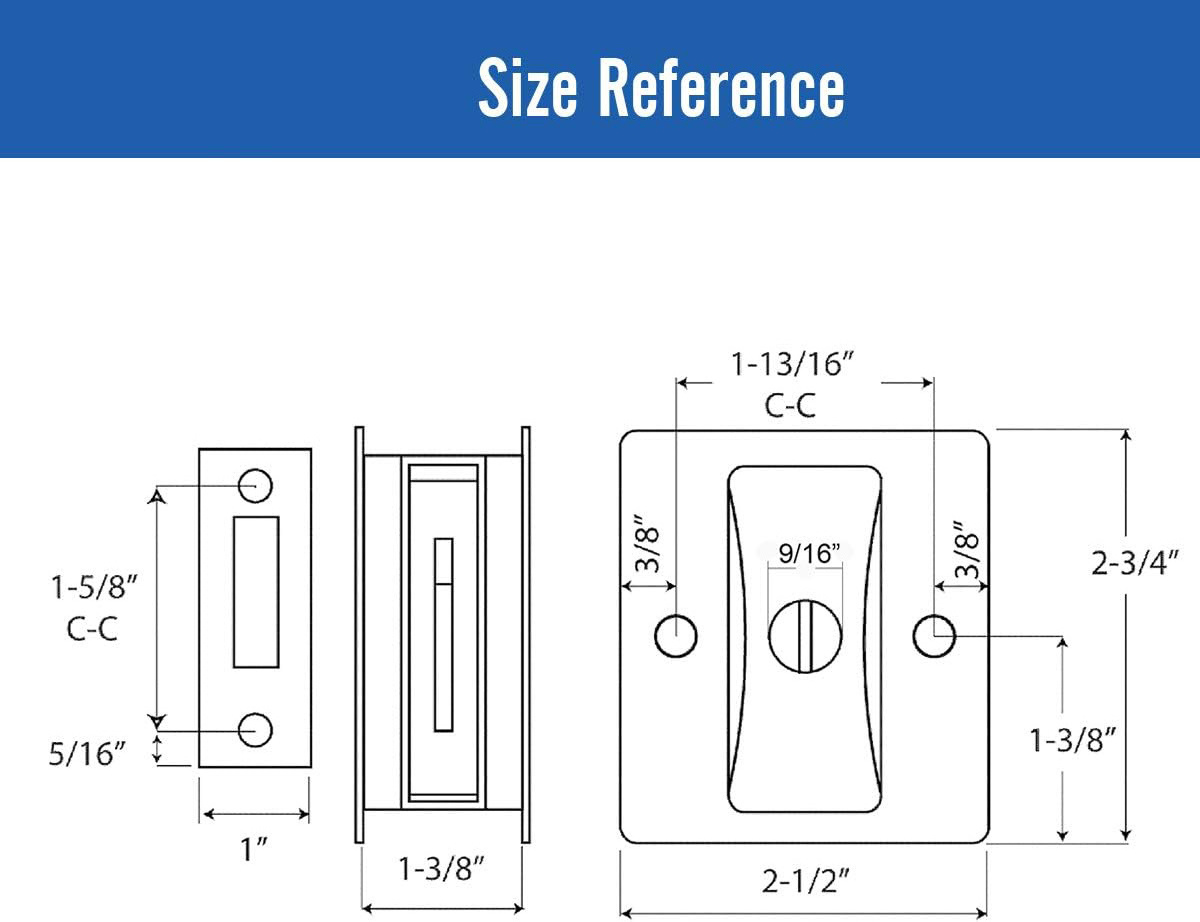 Pocket Door Lock Hidden Hook Lock Privacy Sliding Door Lock Stainless Steel Pull For Home And Hotel Usage For Wood Door