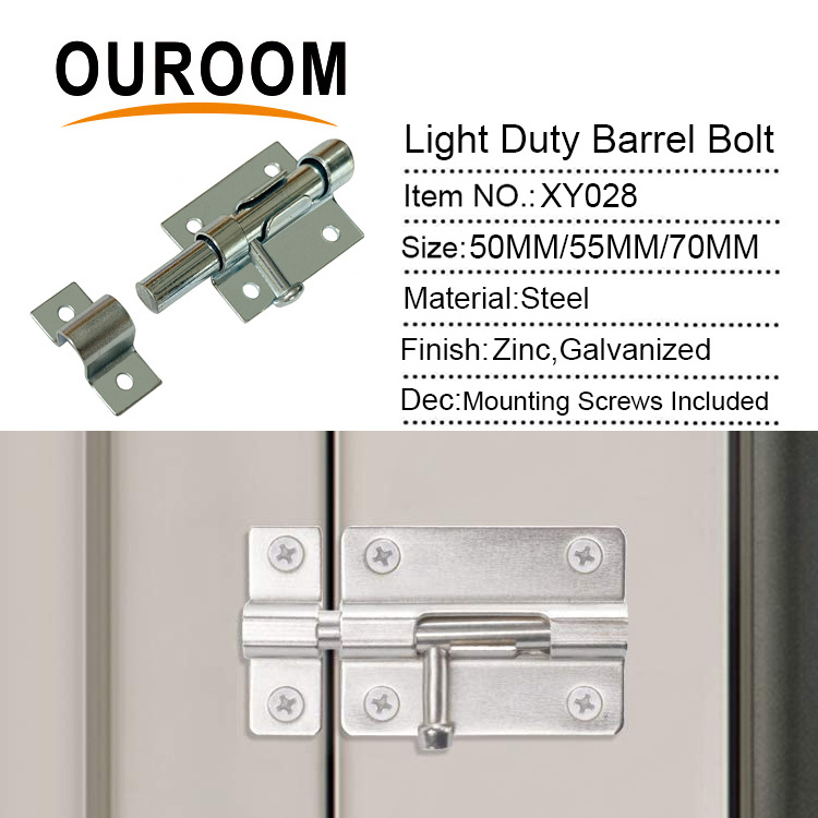 Light Duty Thickened  Steel Door Barrel Bolt Sliding Lock Latch Hardware for Garden Gate Shed Door Window