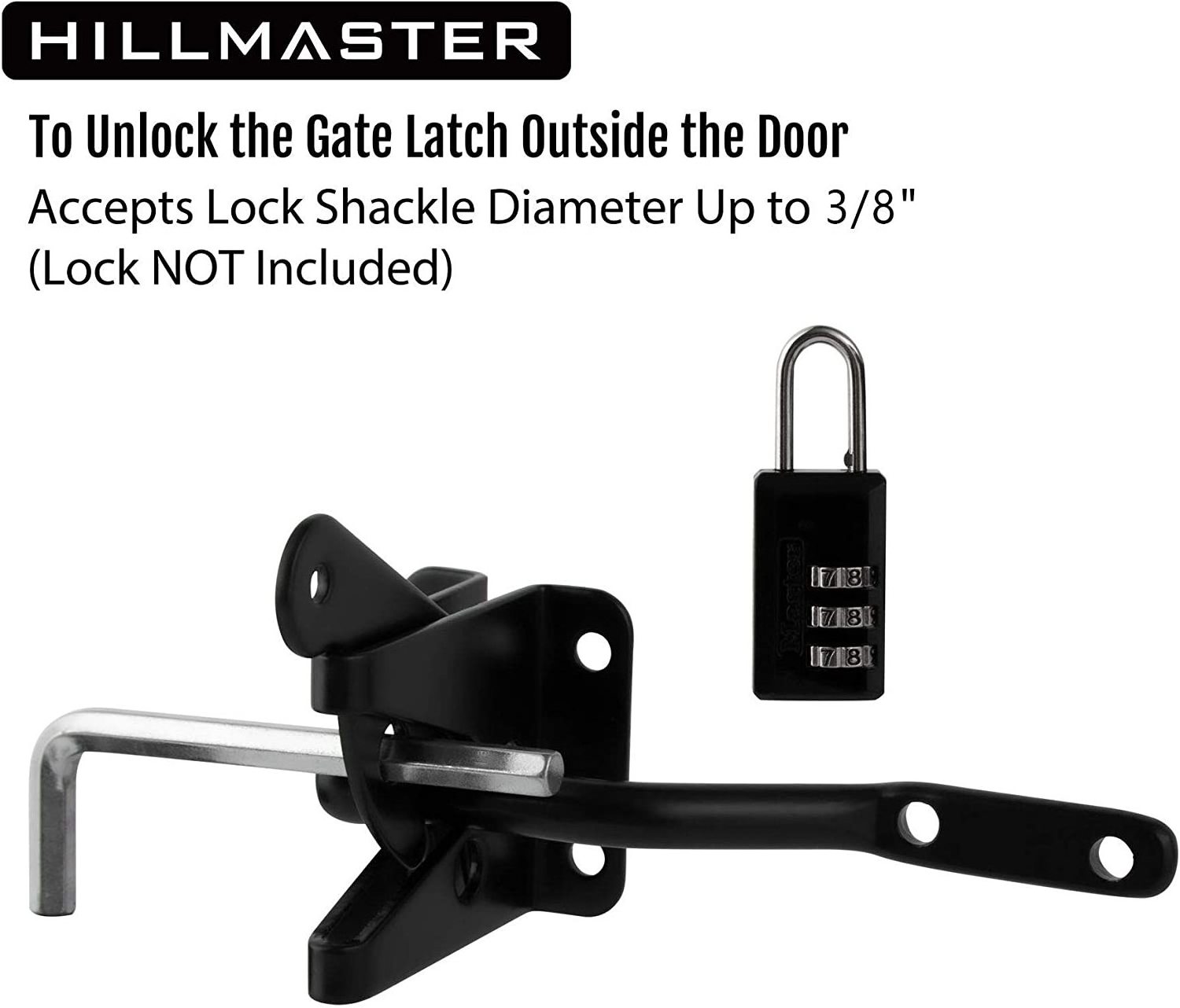 HILLMASTER Upgrade Self-Locking Gate Latch for Wooden Fence Heavy Duty  Automatic Gravity Lever Door Latches