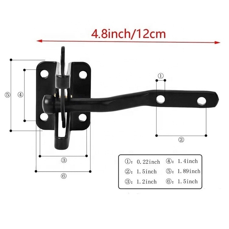 HILLMASTER Upgrade Self-Locking Gate Latch for Wooden Fence Heavy Duty  Automatic Gravity Lever Door Latches