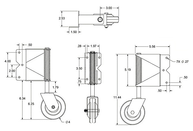 High Quality Garden Swing Spring Loaded Small Castor Sliding Fence Gate Wheels Stainless Heavy Duty For Gates