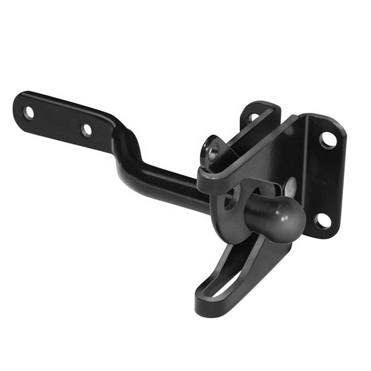 Autolock Locking Black Metal Garden Farm Gate Latch Wood Fence Gate Latch