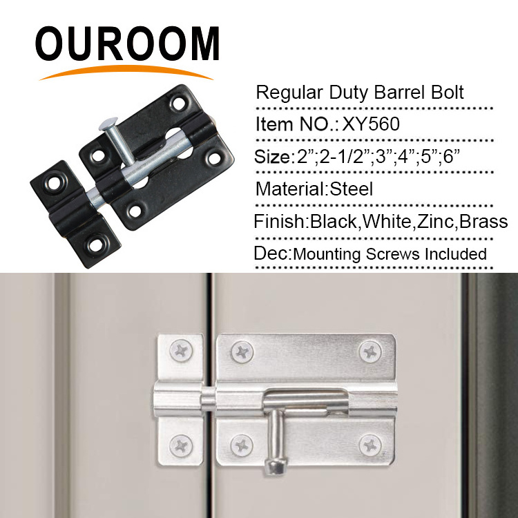 Wholesale Black Door Latch Lock Bolt Tower Bolt Door Barrel Bolt