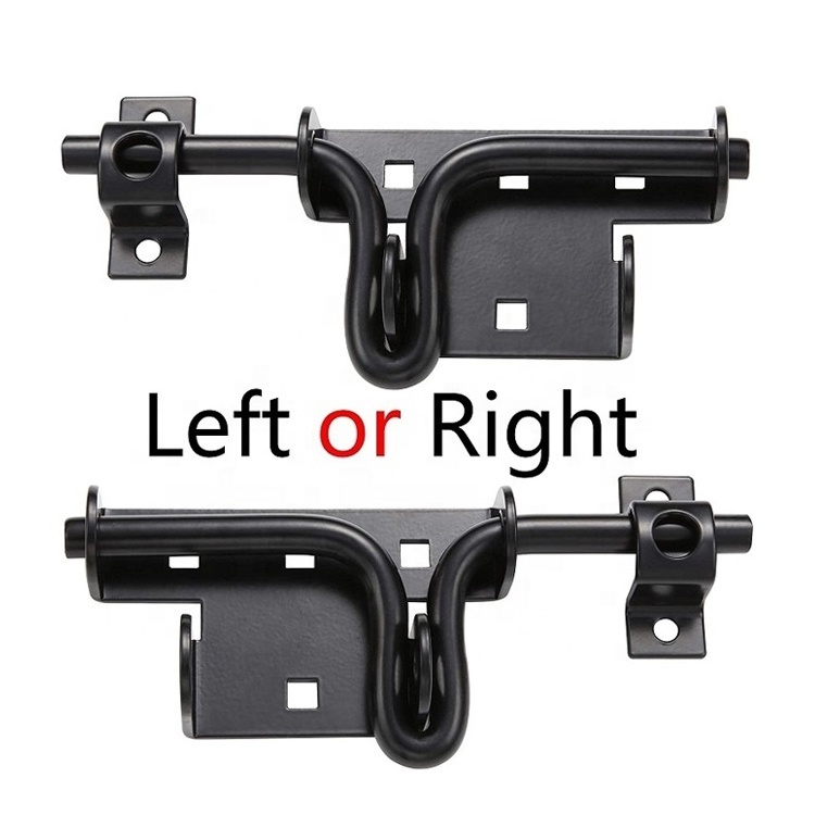 Quality Assured Black Iron Sliding Gate Bolt Latch Lock Garden Fence Gate Latch For Wooden Fences