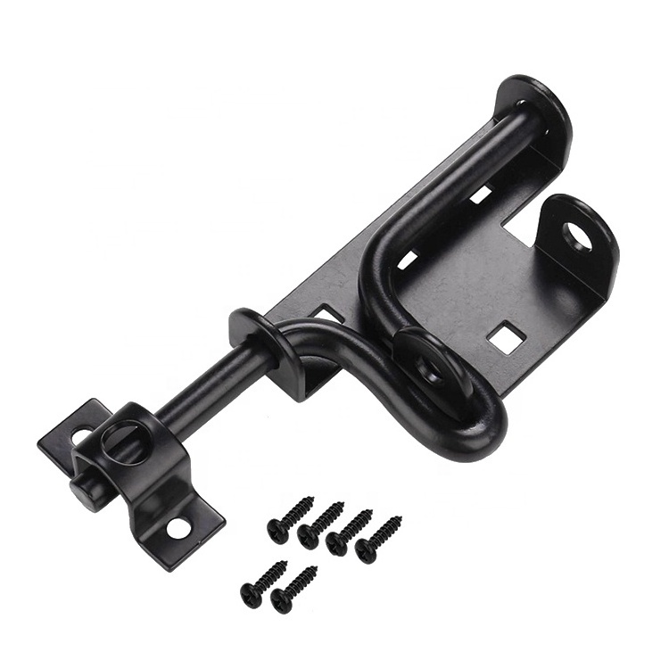 Quality Assured Black Iron Sliding Gate Bolt Latch Lock Garden Fence Gate Latch For Wooden Fences