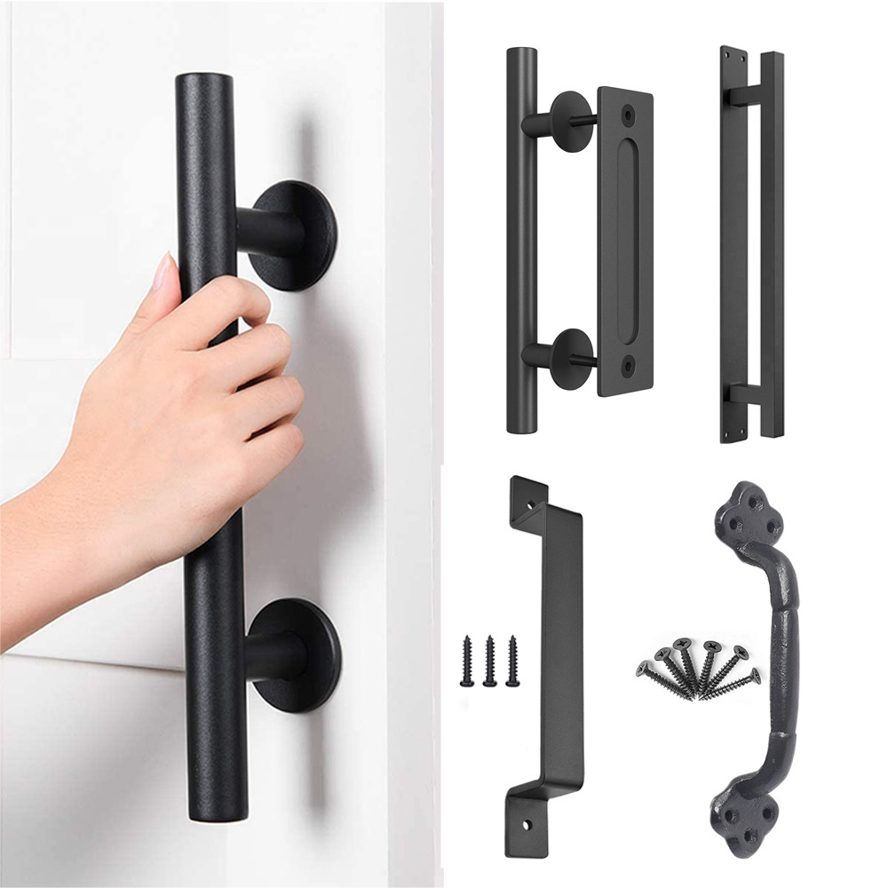 Modern Cast Iron Metal Black Main Large Door Sliding Barn Door Handle