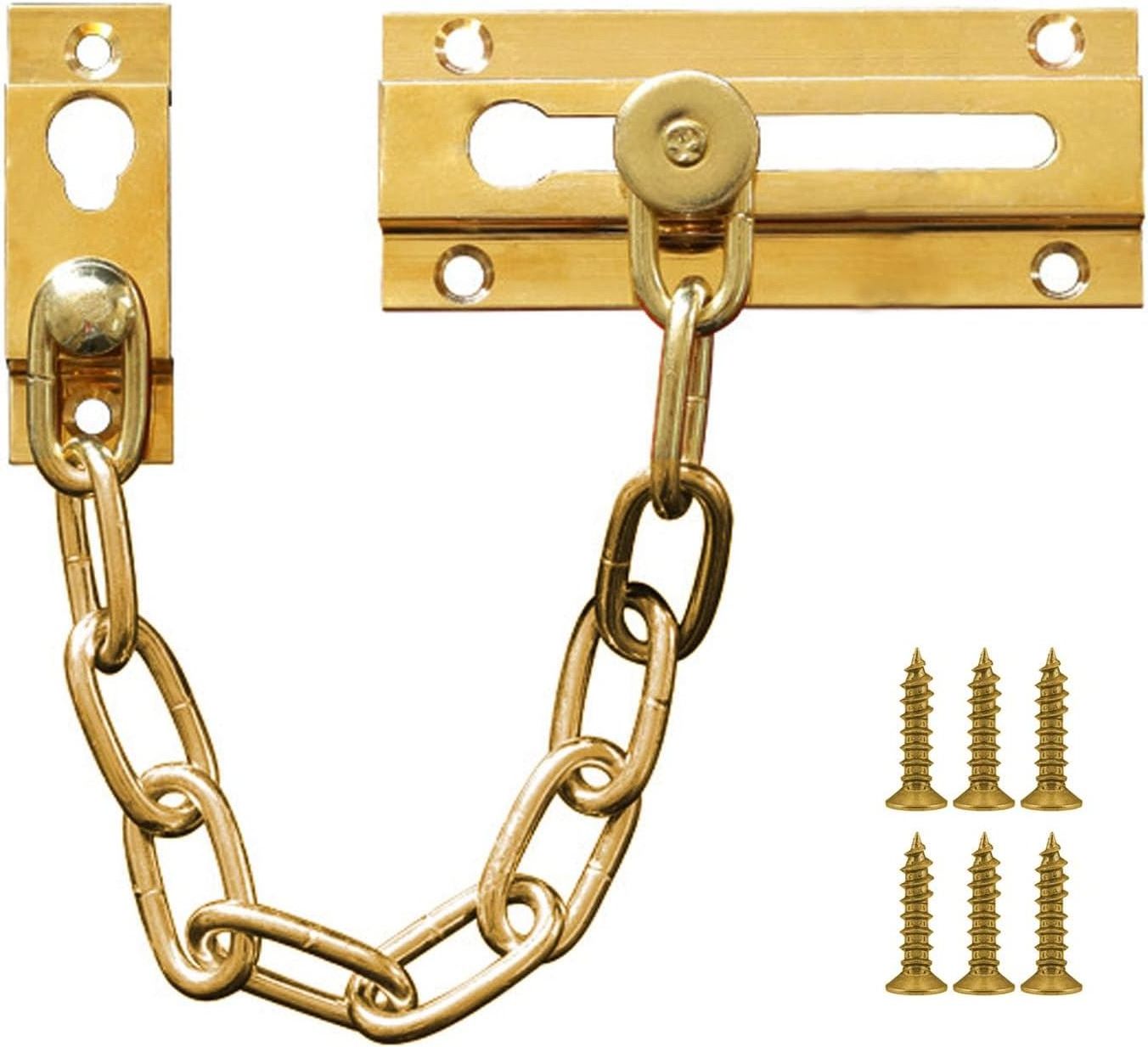 Brass And Steel Safety Guard Latch Entranc Chain Door Security Guard