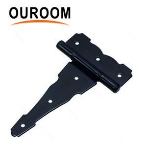 T-Strap Heavy Duty Shed Door Hinges Gate Strap Hinges Black Tee Hinge Wrought Hardware for Wooden Fences