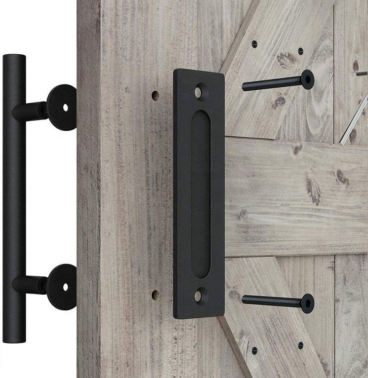 Modern Cast Iron Metal Black Main Large Door Sliding Barn Door Handle