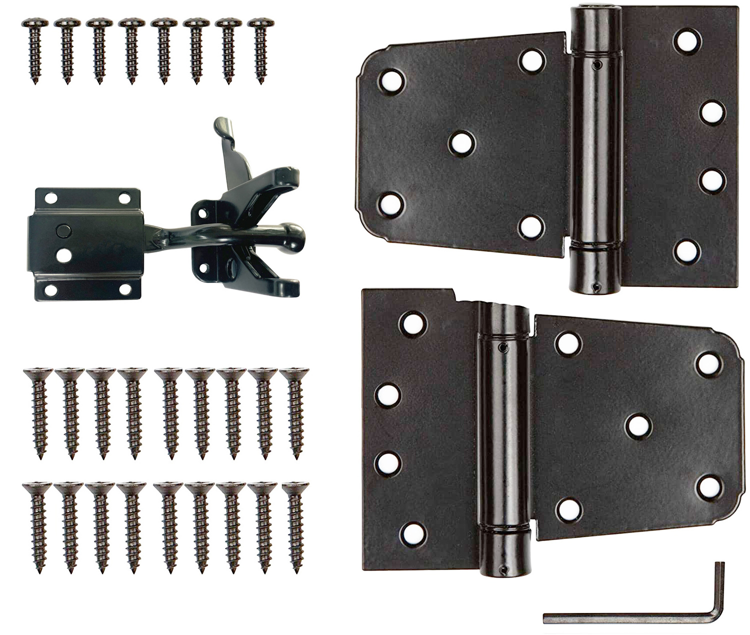 Black Gate Latch And Gate Hinge Garden Wood Fence Gate Kit Accessories Fence Hardware