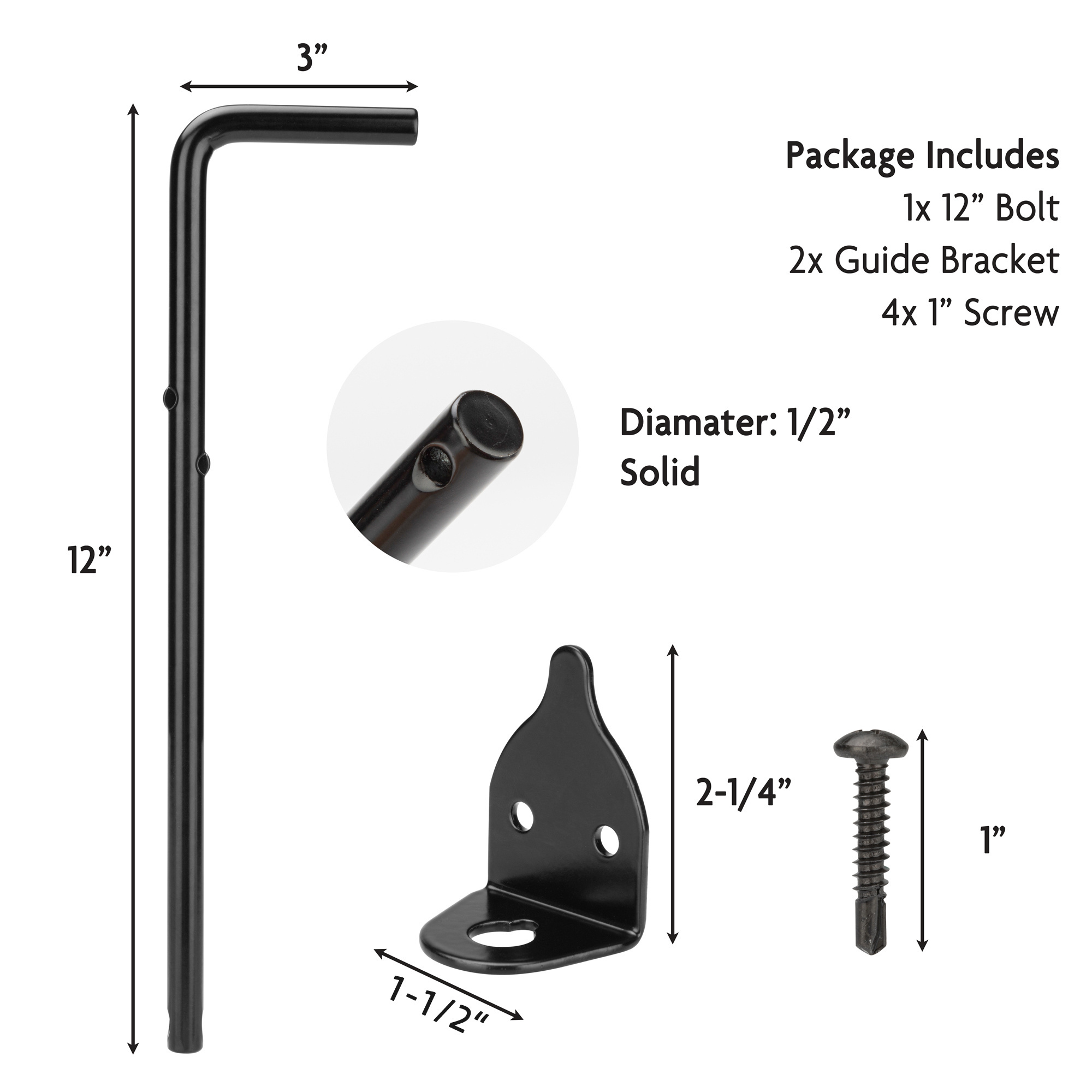 Ornamental Fence Gate Heavy Duty Drop Rod Stainless Barrel Cane Bolt