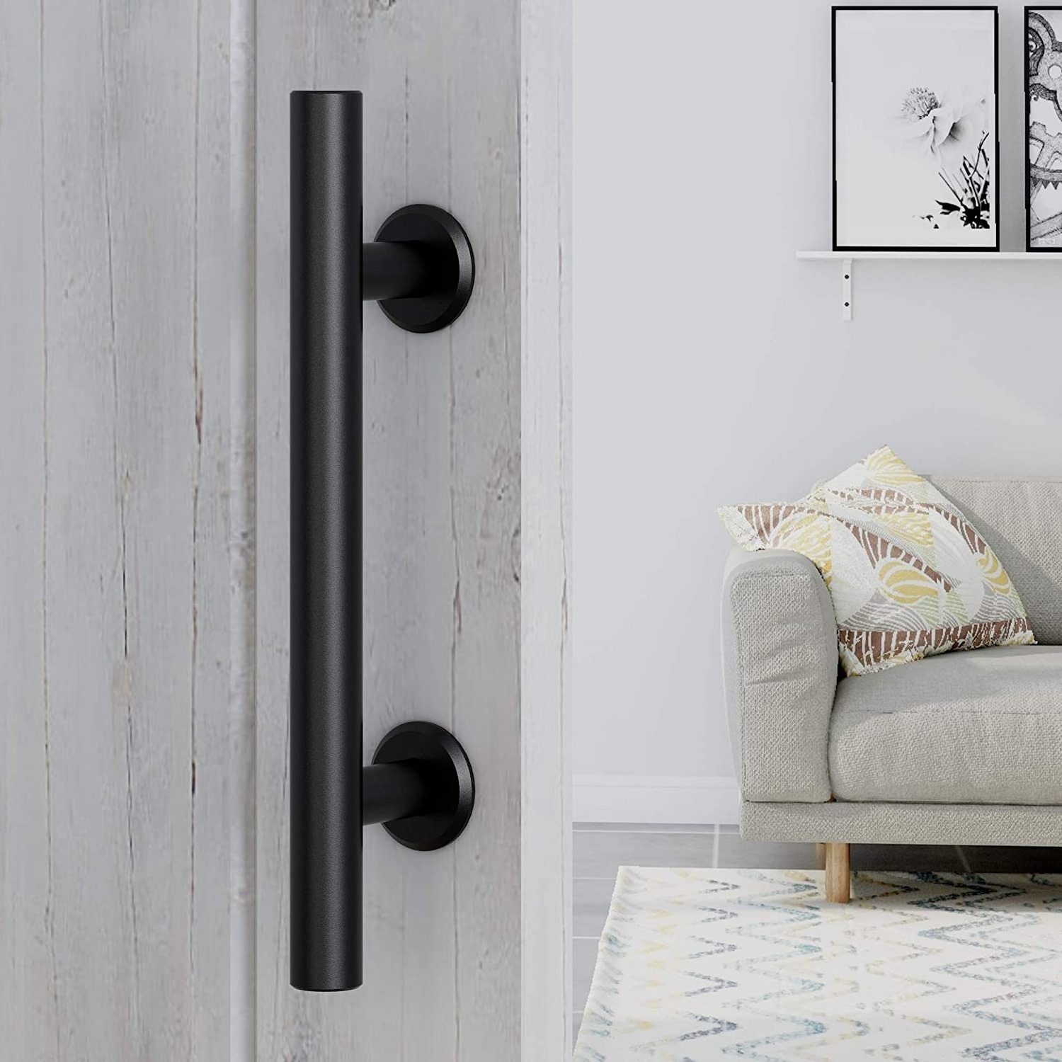 Modern Cast Iron Metal Black Main Large Door Sliding Barn Door Handle