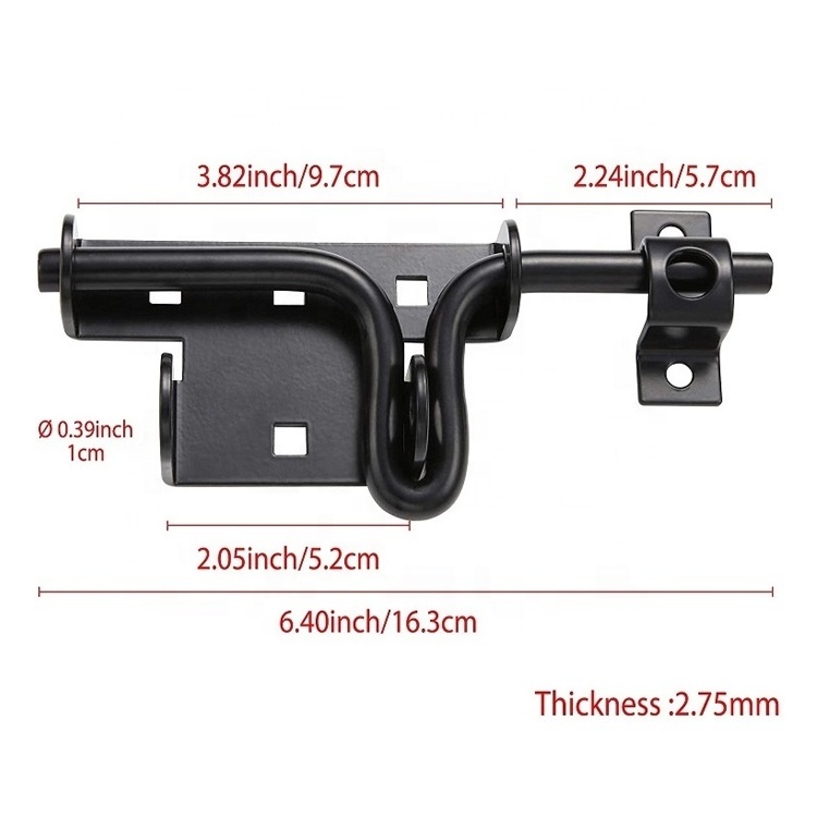 HILLMASTER Farm Heavy Duty Gate Latch Garden Pool Lockable Sliding Fence Gate Latch For Wooden Fences Gate