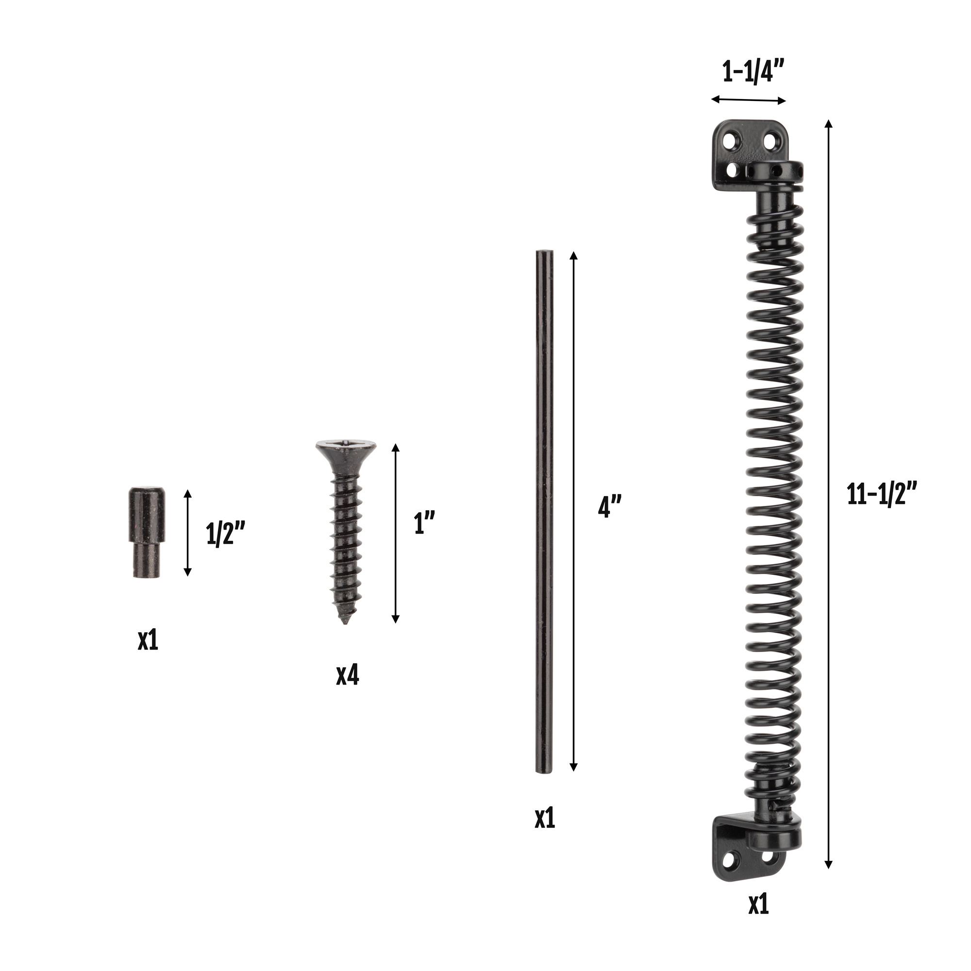 HILLMASTER Automatic Gate Closure Hardware with Adjustable Tool for Wooden and Vinyl Fence  Self Closing Outdoor Door Spring