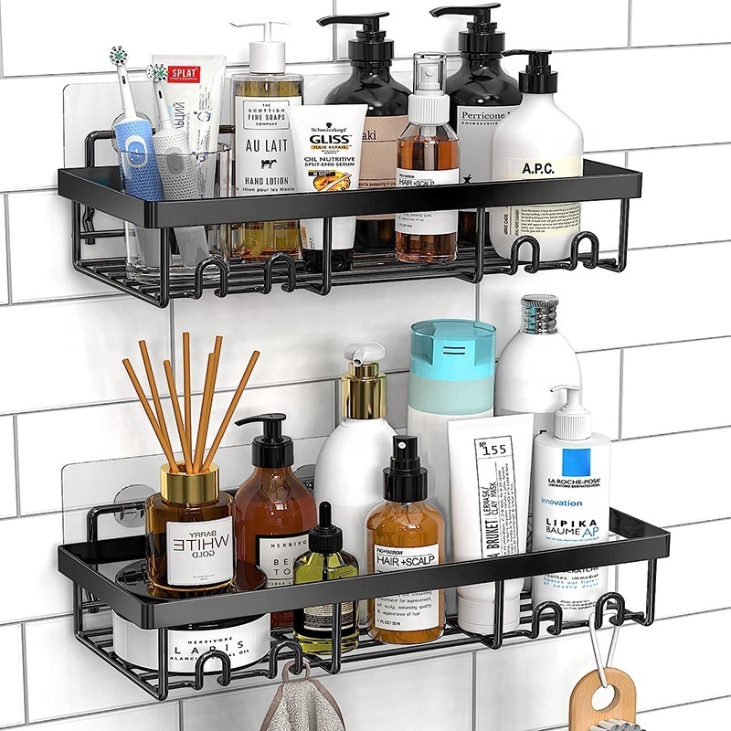 2-Pack Adhesive Shower Caddy Shelf Bathroom Shelf No Drilling Organizer and Storage