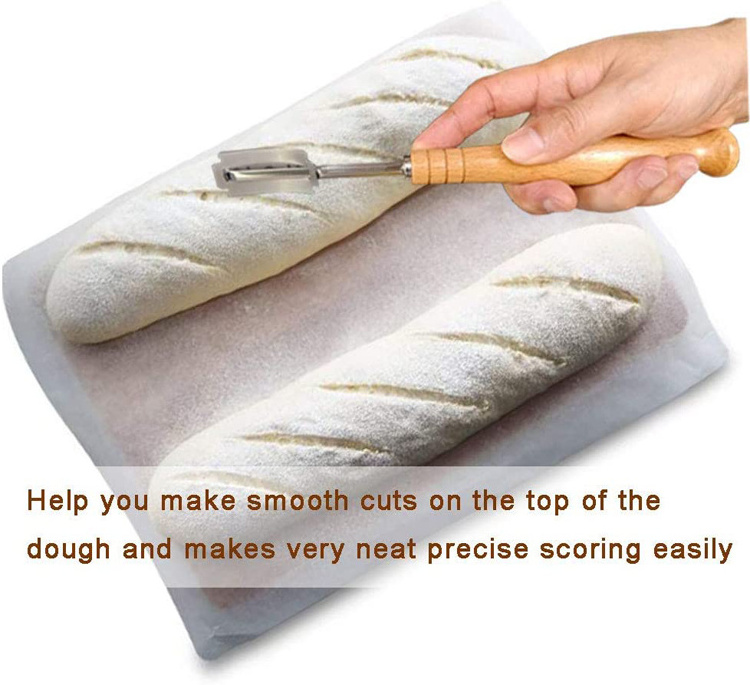 AMZ Cookie Cutters 5pcs Razor Blades Bread Bakers Lame Slashing Tool Bread Scoring Knife With PU Case