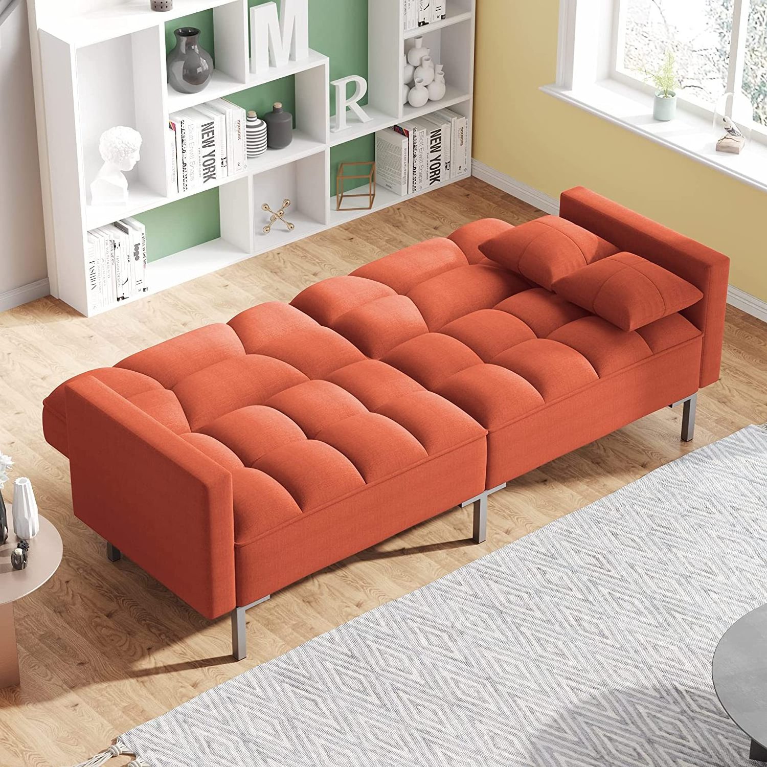 sofa 3 seat orange canape moderne 2 person living room furniture wholesale sofas suppliers upholstered scandinavian wood frame