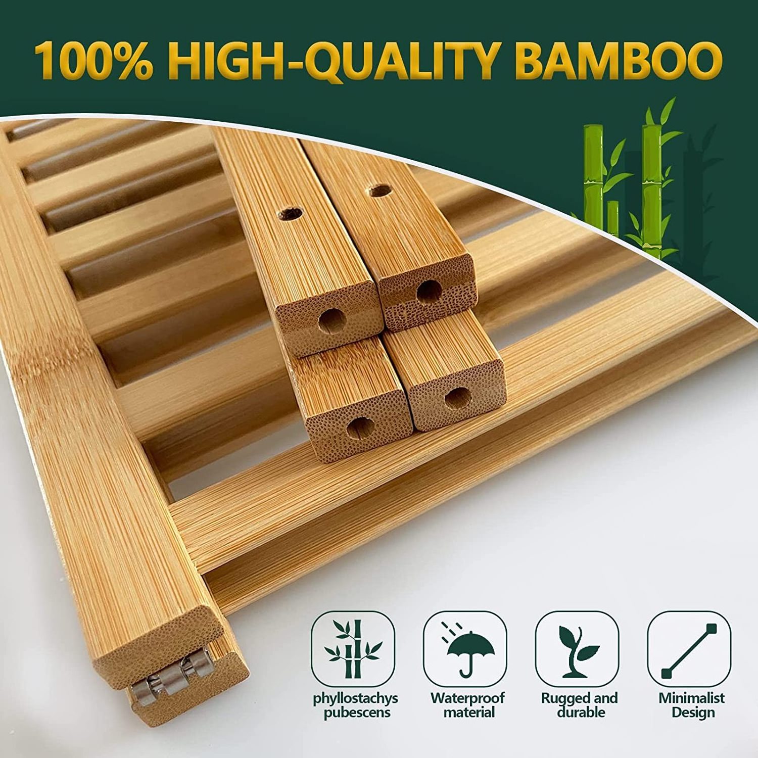 Bamboo Rack 3-tier Shoe Rack for Closet Stackable Shoes Rack Organizer Free Standing Shoe Shelf Home Furniture Customized Logo