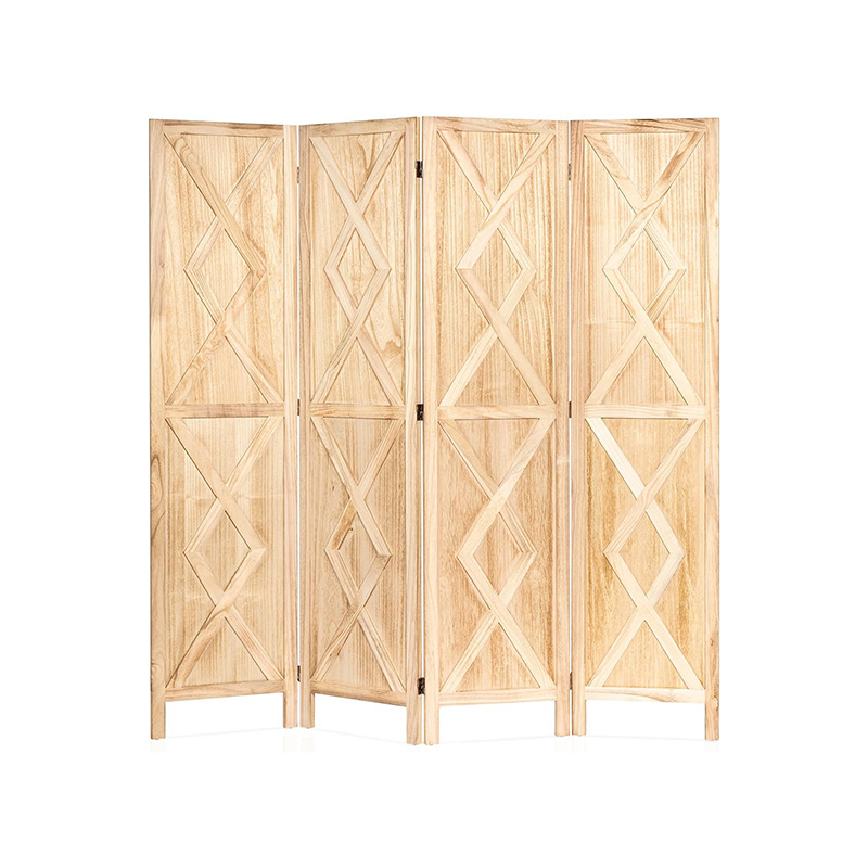 4 Panel Wood Room Divider,Rustic Folding Privacy Screens Room Divider