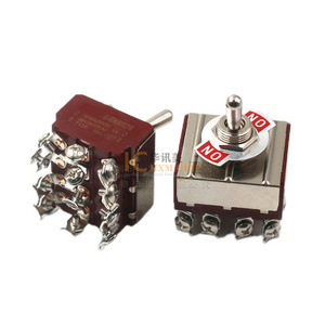 E-TEN12210 12pin 2position  Red Dot Pneumatic Toggle Switch Rocker Switches Covered Toggle Switch