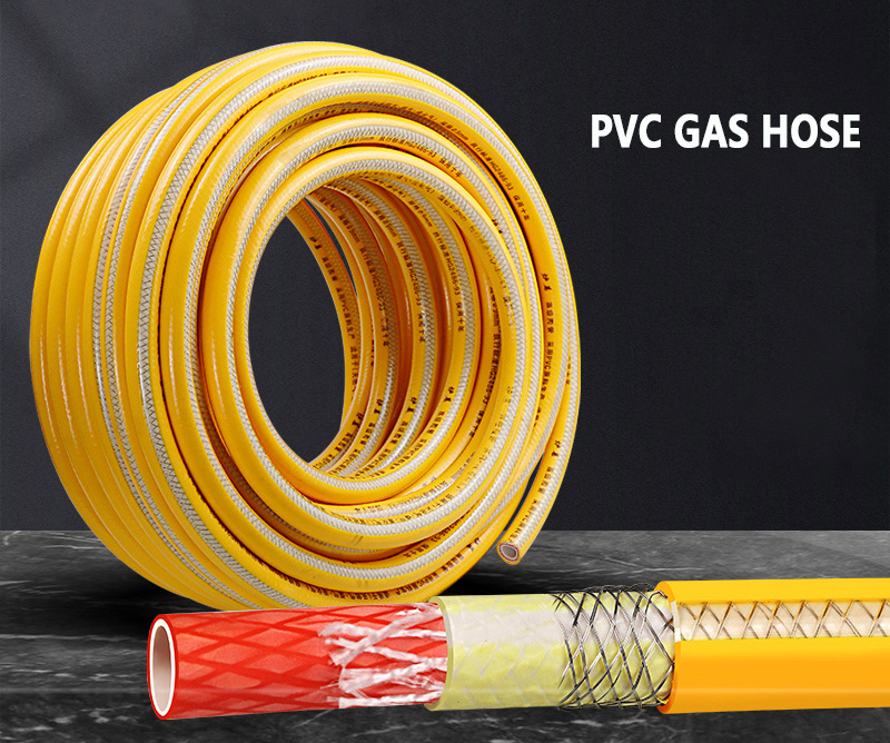 Factory Low Pressure Flexible LPG Gas Cooker Hose BBQ Natural Gas Regulator Hose Pipe Braided Propane PVC Gas Stove Hose Pipe