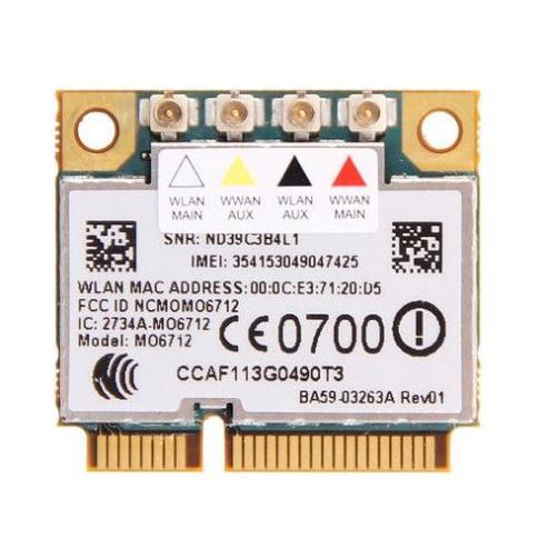 Wireless Adapter Card For Option Gtm671w Gtm 671w Mo6712 Mini Pci-e 3g Wwan Wlan Card Hsdpa Gps Edge Wcdma Umts Gsm Module