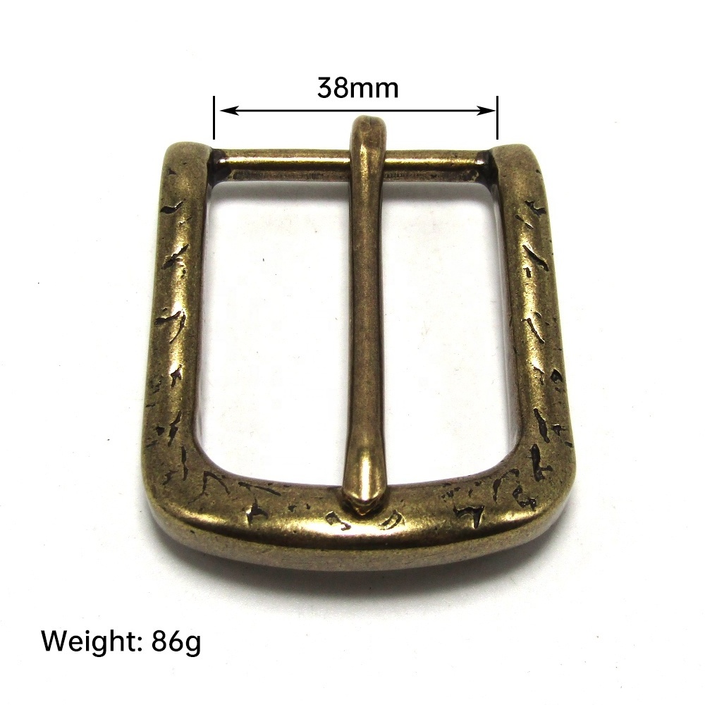 40mm Solid Brass Belt Buckle Men End Bar Heel bar Single Pin Half Buckle Fit For 37-39mm Belt Jeans Accessories Light Black