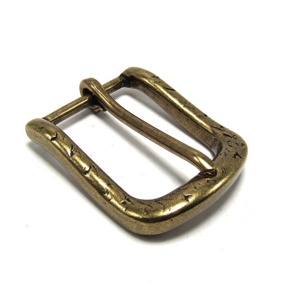 40mm Solid Brass Belt Buckle Men End Bar Heel bar Single Pin Half Buckle Fit For 37-39mm Belt Jeans Accessories Light Black