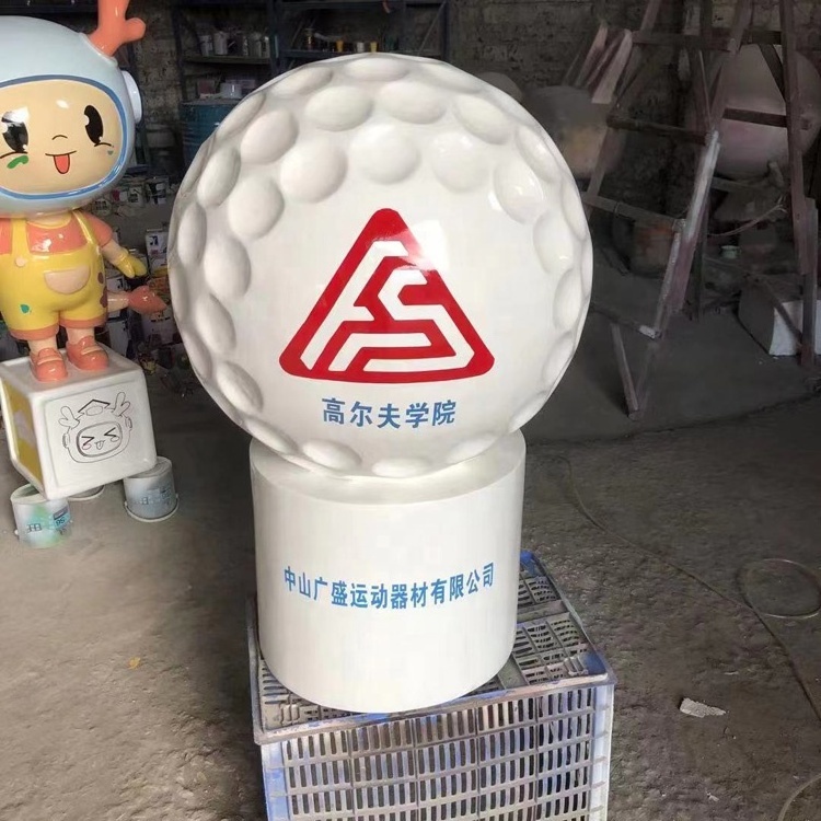 Fiberglass golf ball sculpture Gymnasium welcome sculpture The ball model Outdoor art statue decoration customization