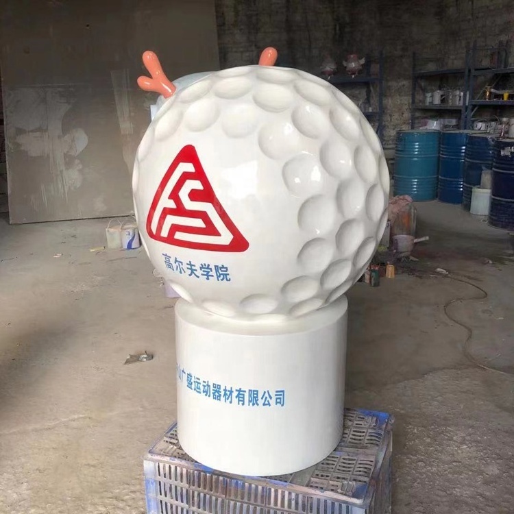 Fiberglass golf ball sculpture Gymnasium welcome sculpture The ball model Outdoor art statue decoration customization