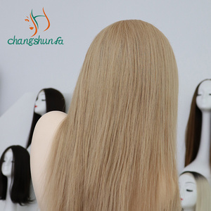 European Blonde Highlights Jewish Wig for White Woman Full Lace Wigs Transparent Swiss Lace European Hair Long Monofilament