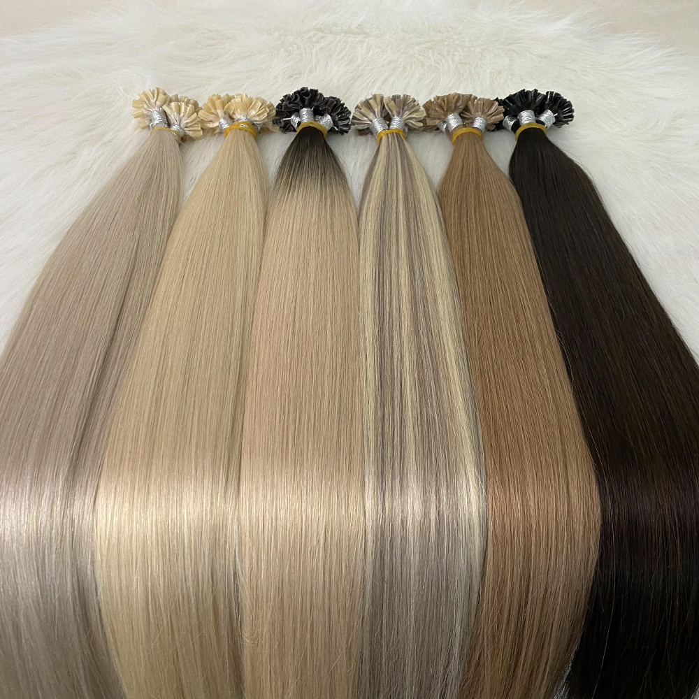 Changshunfa Pre-bonded Keratin Nail U Tip Hair Extensions Russian Remy 100% Human Hair Extensions