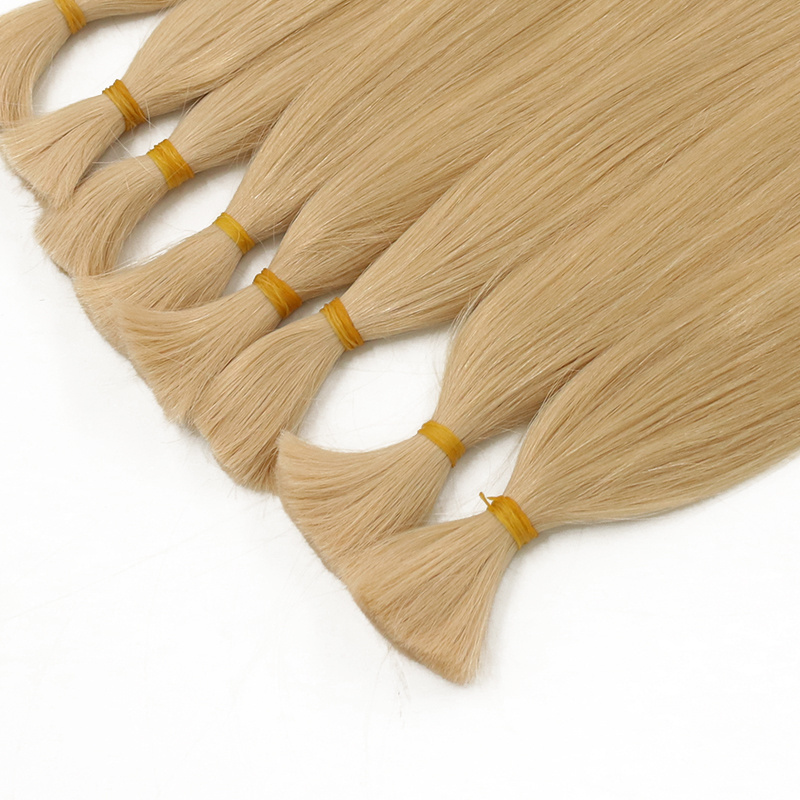 Virgin Natural Europea Blonde /Silver/Grey/Color Straight Human Braiding No Weft Hair Bulk For V Light Hair Extension