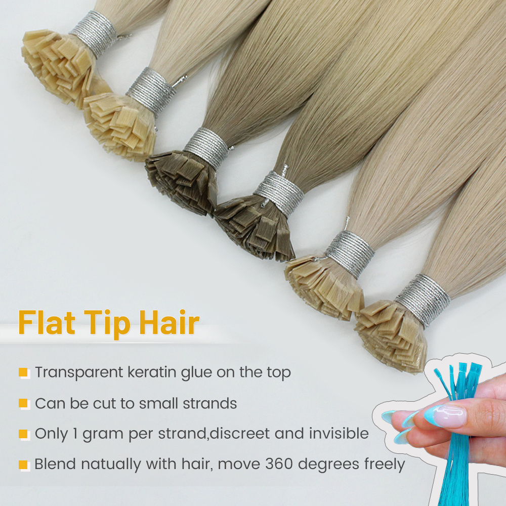 Changshunfa Double Drawn Italian Prebonded Flat Tip Hair Extensions Virgin Keratin Human Hair Extension