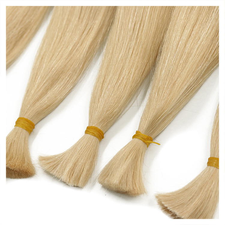 Virgin Natural Europea Blonde /Silver/Grey/Color Straight Human Braiding No Weft Hair Bulk For V Light Hair Extension