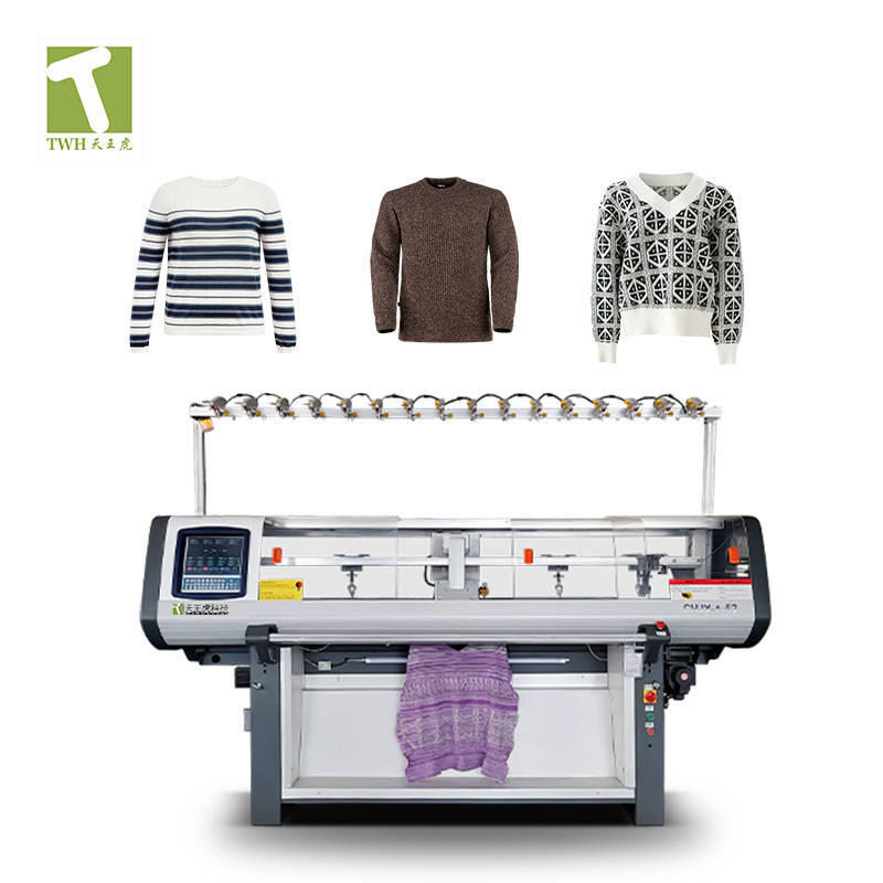 TWH Single system 9G universal Computerized flat knitting machine  school uniforms sweater Making Machine for collar