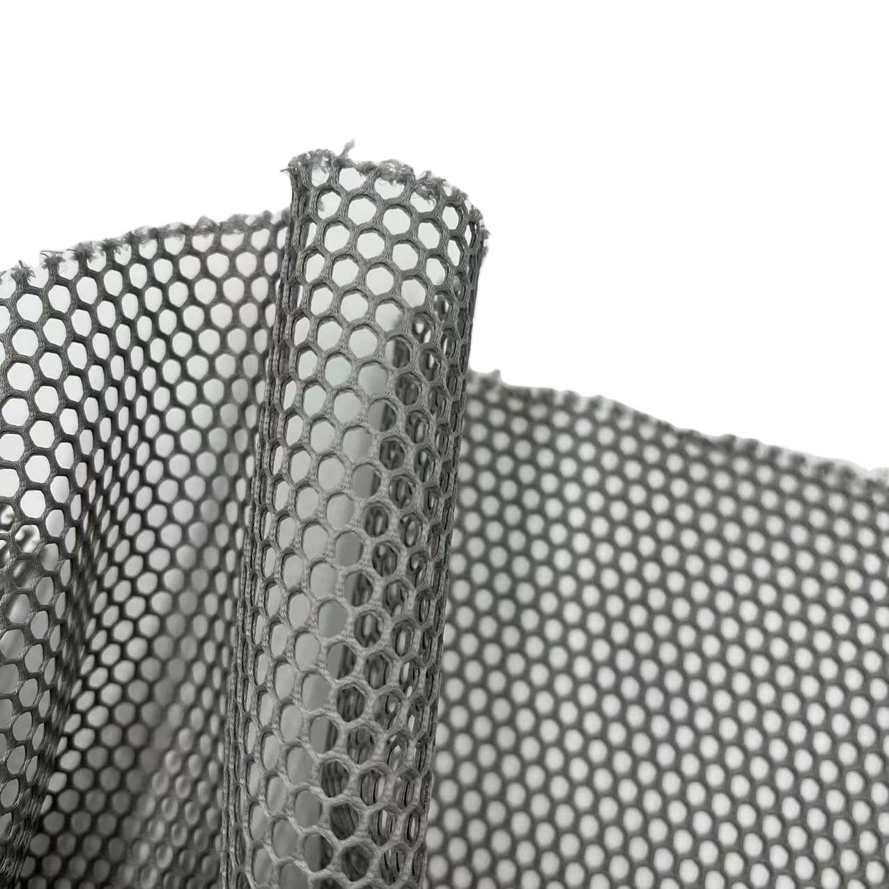 Custom honeycomb 100% polyester hexagon diamond hollow out mesh fabric 3d air mesh fabric spacer sandwich cloth