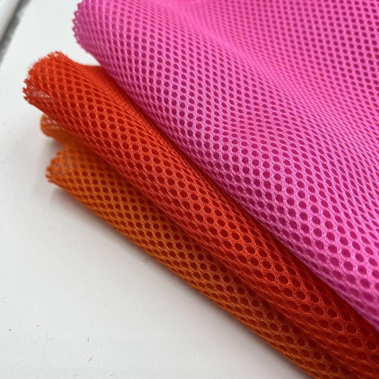 Good quality polyester mesh Breathable and elastic 3d air mesh fabric polyester knitted and coated shoe fabric