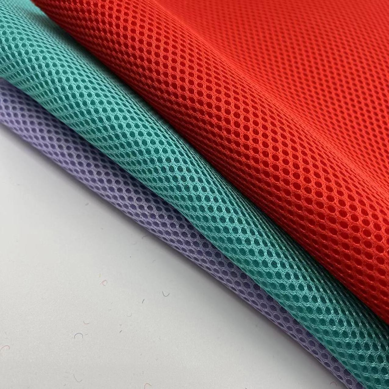 Good quality polyester mesh Breathable and elastic 3d air mesh fabric polyester knitted and coated shoe fabric