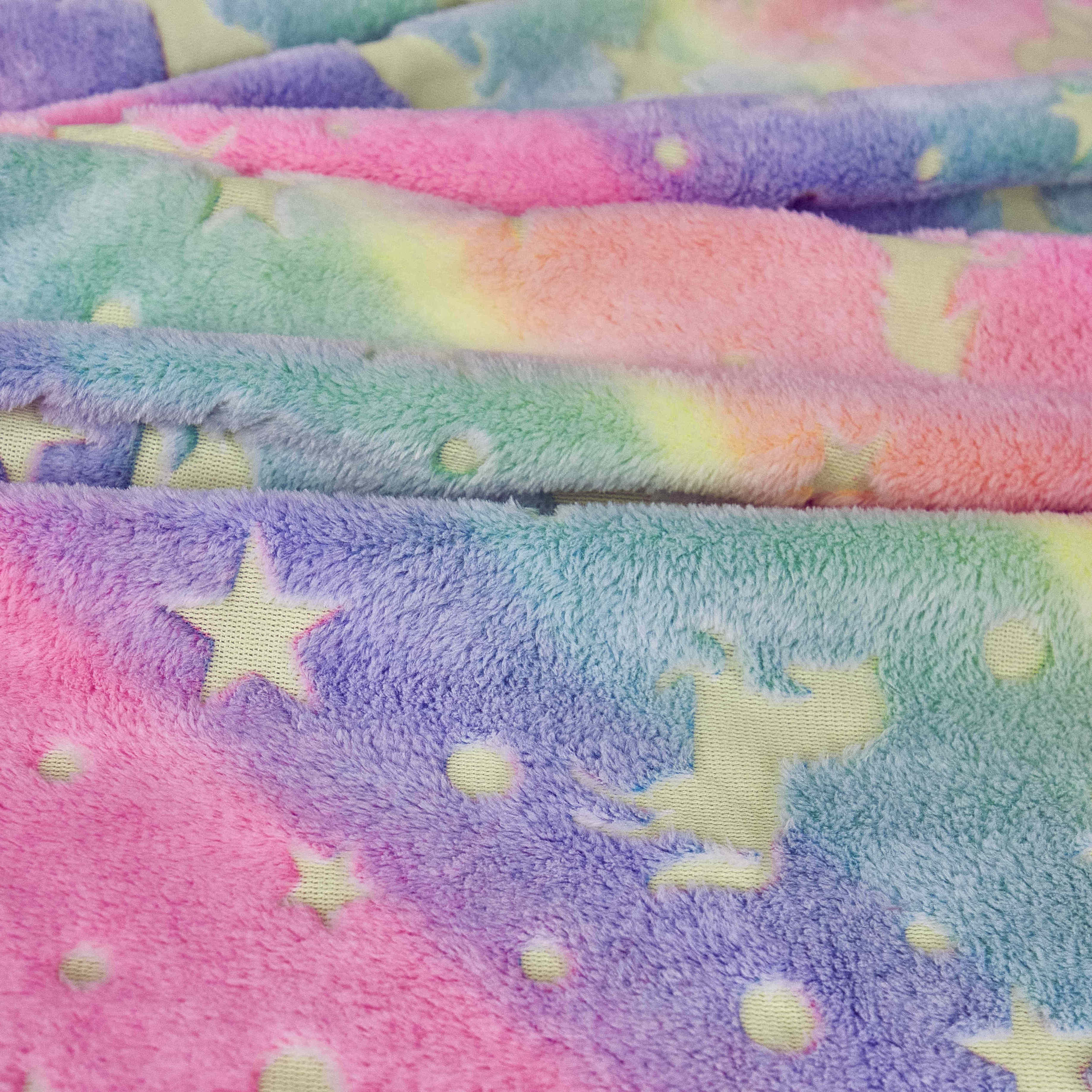 glow in the dark coral fleece fabric for bathrobe and baby blanket