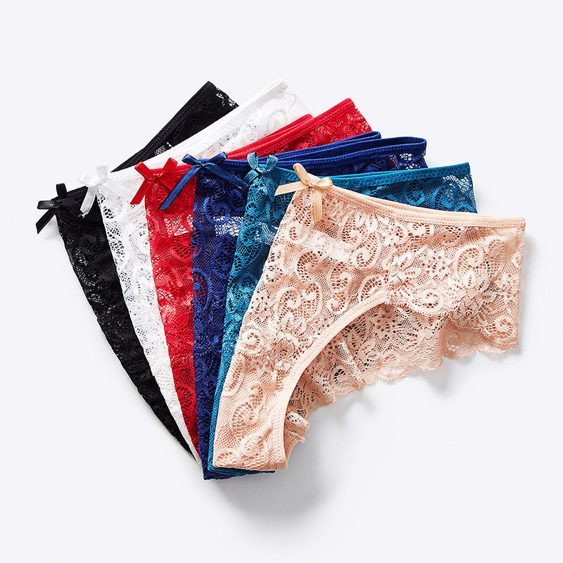 Market Best Selling Ladies Sexy Satin Ice Silk Woman Underwear Seamless Lace Panties Women's Panties