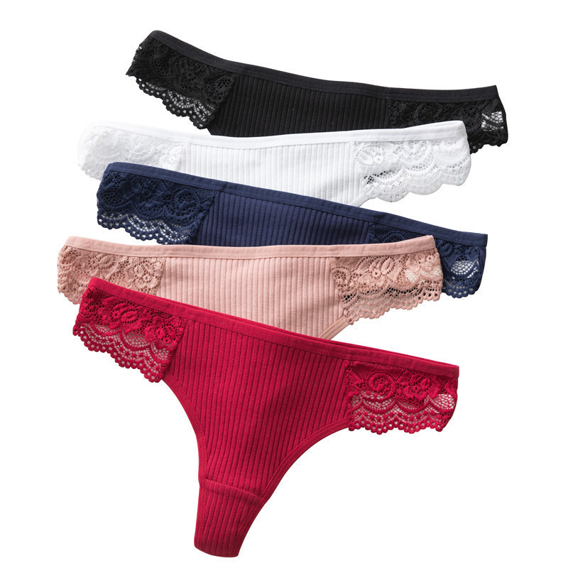 Chinese Supplier Daily Wear High Elastic T Back Panties Lace Panty Cotton Thong Ladies Underwear Panties